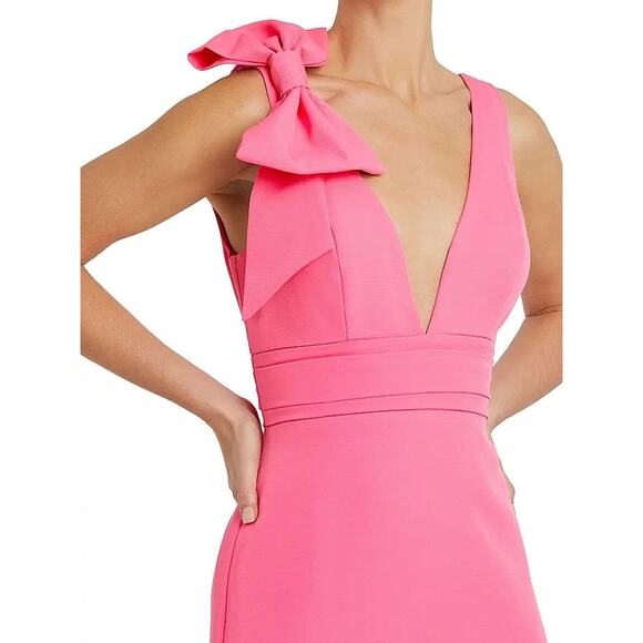 Mac Duggal Bow Shoulder V-Neck A-Line Gown - 14 - Picture 3 of 4